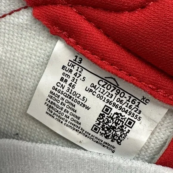 Air Jordan 1 Low Retro University Red White CZ0790-161 US Size 13 AJ1 i ii iii v - Picture 15 of 16